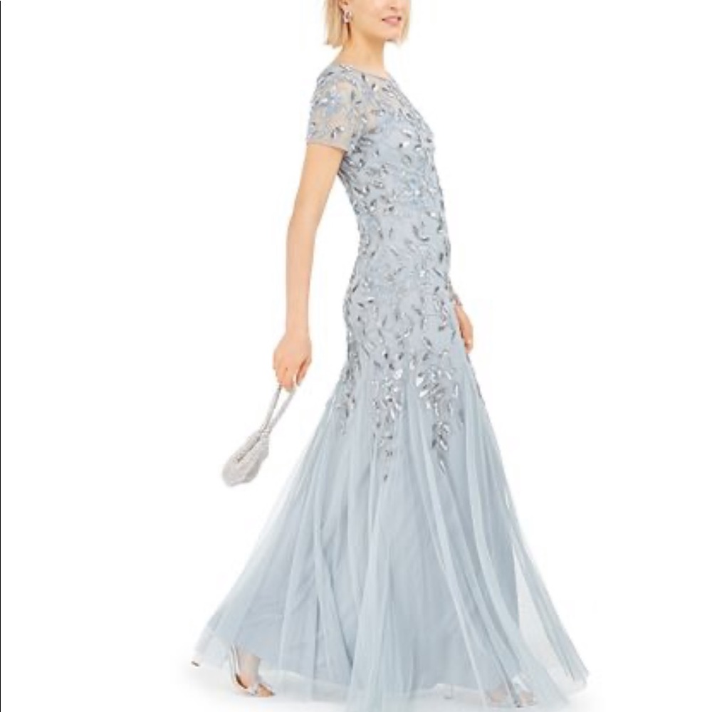 Adrianna Papell Long Beaded Godet - Picture 7 of 14